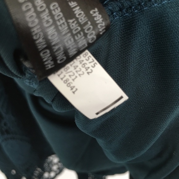 Lane Bryant Crochet Lace Peplum Tunic Top Women’s Mock Neck Blouse Dark Teal - Picture 10 of 16